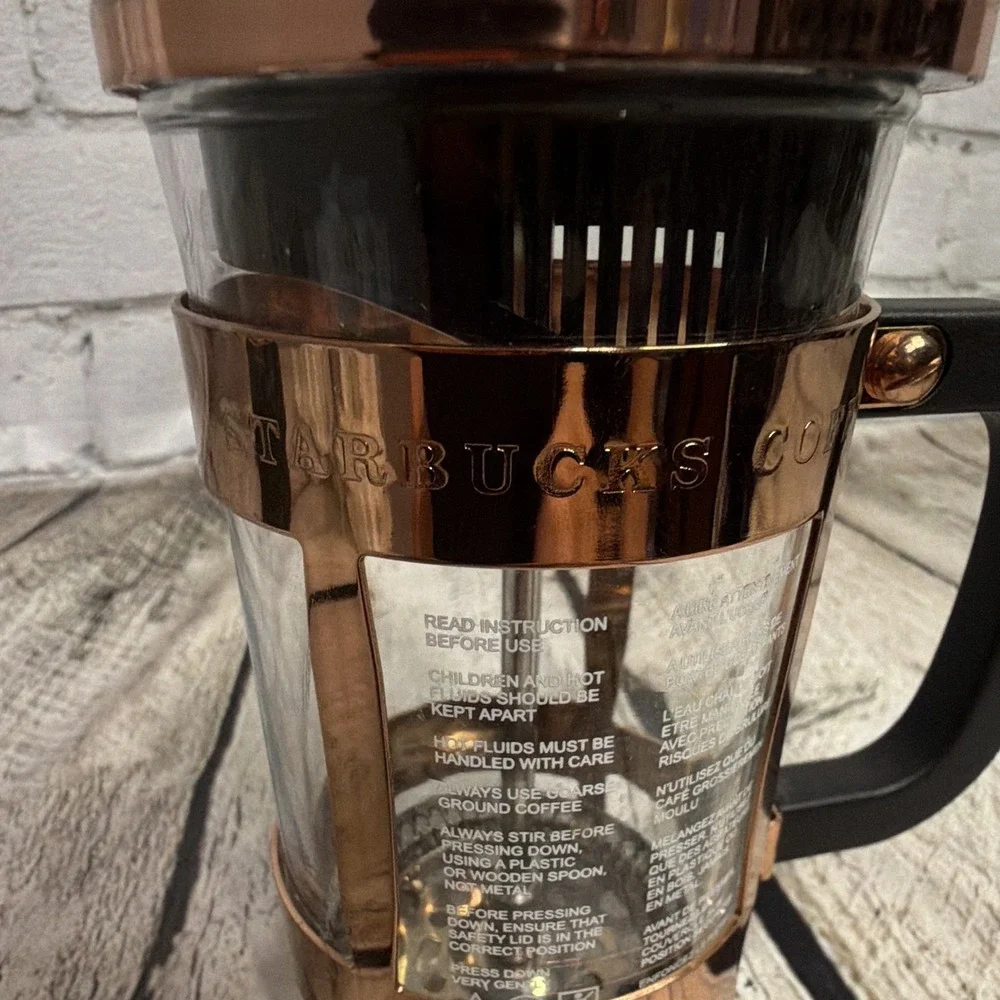 Pyrex Starbucks  Coffee  French Press 14 oz Copper